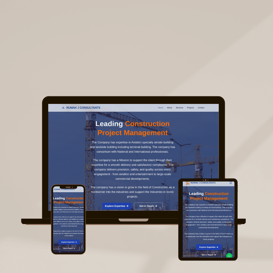 Nexinora website shown on desktop, tablet and mobile devices